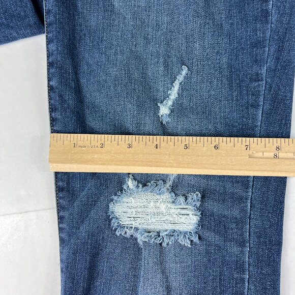 Judy Blue Jeans Womens Measured 36* Relaxed Blue Distressed Stretch Denim Tag 32 - Picture 13 of 16